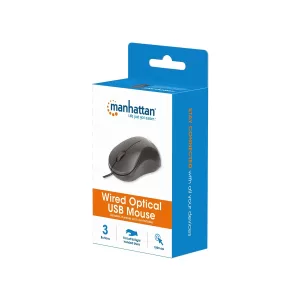Wired Optical USB Mouse USB-A, Three Buttons with Scroll Wheel, 1000 dpi, Black (190107) - Image 6