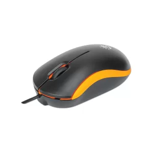 Manhattan Wired Optical USB Mouse USB-A, Three Buttons with Scroll Wheel, 1000 dpi, Black/Orange (190091) - Image 3