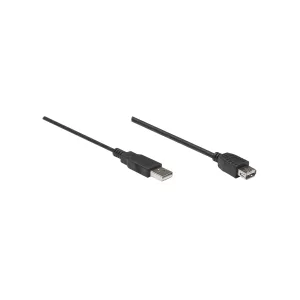 Manhattan USB2.0 Cable AM-AF Black 10ft/3m (346511) - Image 2
