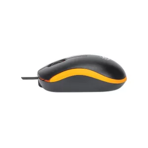 Manhattan Wired Optical USB Mouse USB-A, Three Buttons with Scroll Wheel, 1000 dpi, Black/Orange (190091) - Image 5