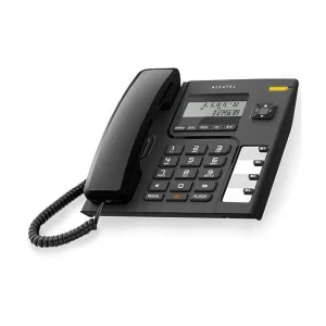 Side view of Alcatel T56 connected to a landline