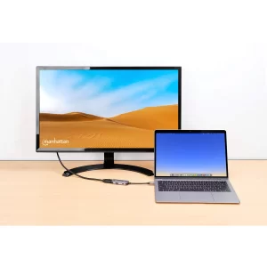 Manhattan USB-C to HDMI (4K@30Hz) 3-in-1 Docking Converter with Power Delivery- 130707 - Image 9