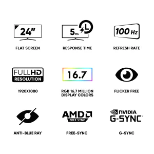 PIXXEL+ PRO PF24HD Ultra 100Hz – 23.8" Full HD Gaming Monitor in Pakistan - Image 8