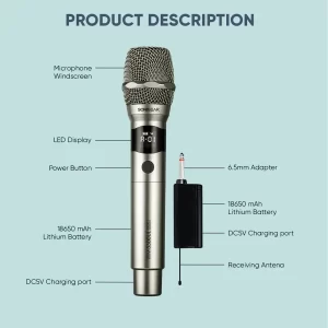 rechargeable wireless microphone set SonicGear