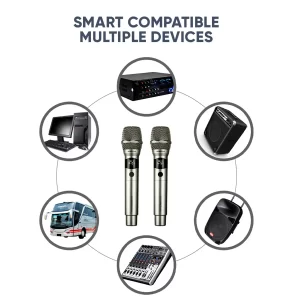 SonicGear WM 3300 UL dual wireless microphones with UHF receiver and LCD display