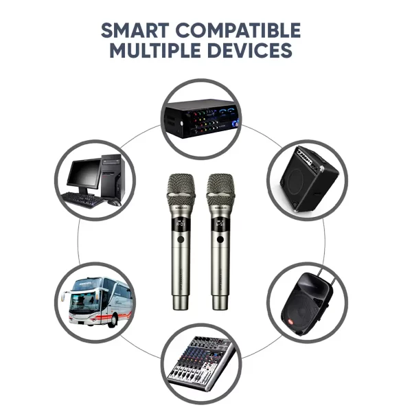 SonicGear WM 3300 UL dual wireless microphones with UHF receiver and LCD display