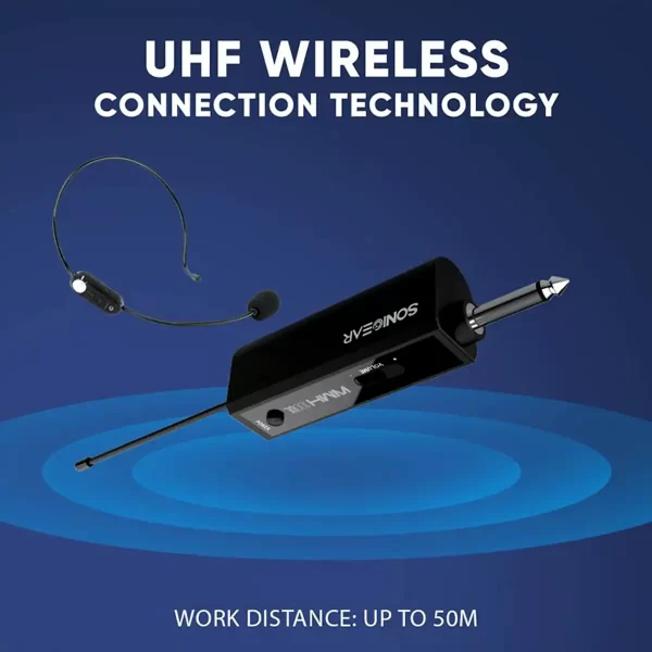 SonicGear WMH 100 UL dual wireless headset microphone with receiver for presentations and events