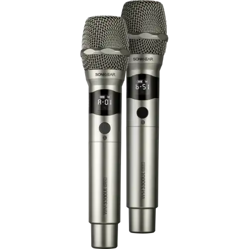 SonicGear WM 3300 UL microphone system with metal mesh head and LED display