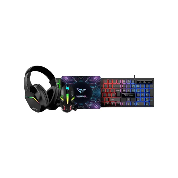 Alcatroz X-Craft Basecamp Wired 4-in-1 Combo-4 Wired 4-in-1 gaming combo for desktop gaming setup