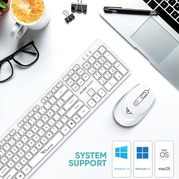 Compact wireless keyboard and mouse for desktop users