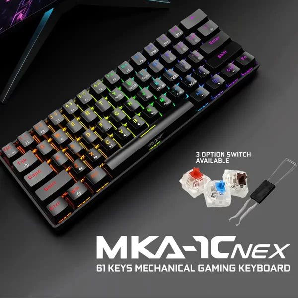 Armaggeddon MKA-1C NEX mechanical gaming keyboard 61 key compact