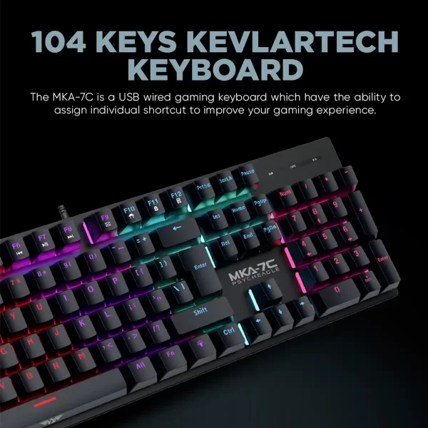 Mechanical gaming keyboard Armaggeddon MKA-7C RGB lighting Pakistan