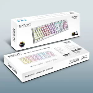 Armaggeddon MKA-7C white keyboard hot swap switches close view