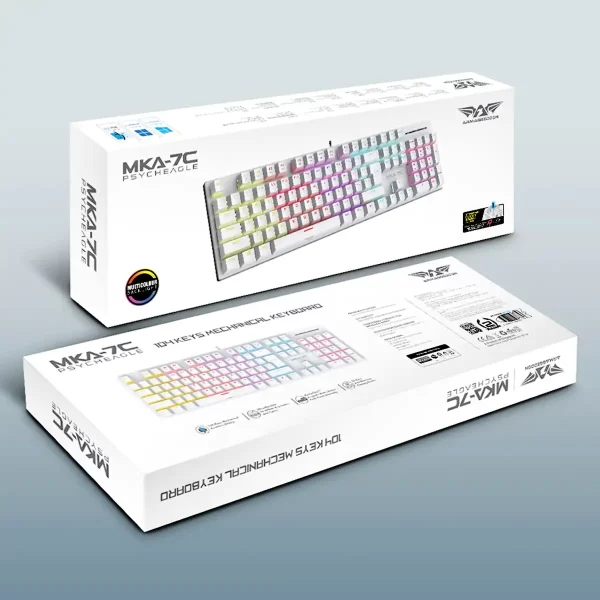 Armaggeddon MKA-7C white keyboard hot swap switches close view