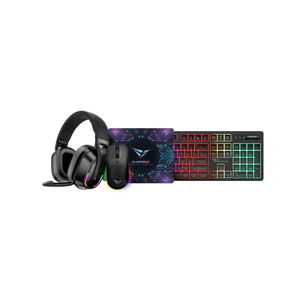 X-CRAFT NEXUS RECHARGEABLE WIRELESS 4 IN 1 GAMING STARTED PACK 4 in 1 Combo-14 Stylish wireless gaming combo with keyboard mouse headset and mousepad