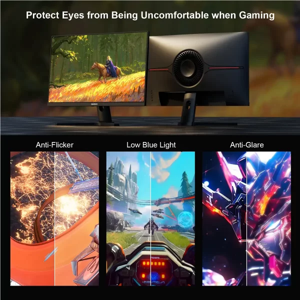 GEESUU 27 inch gaming monitor with QHD 1440p resolution, 200Hz refresh rate and IPS panel for smooth gaming