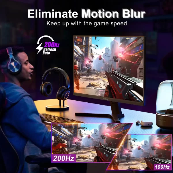 GEESUU gaming monitor 27 inch QHD 1440p computer monitor for gaming, streaming and content creation